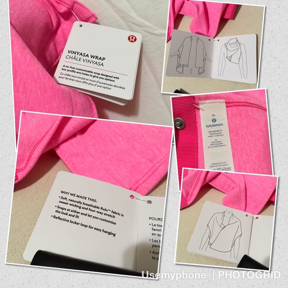 New Lululemon Vinyasa Wrap neon pink HPIN - Picture 4 of 8